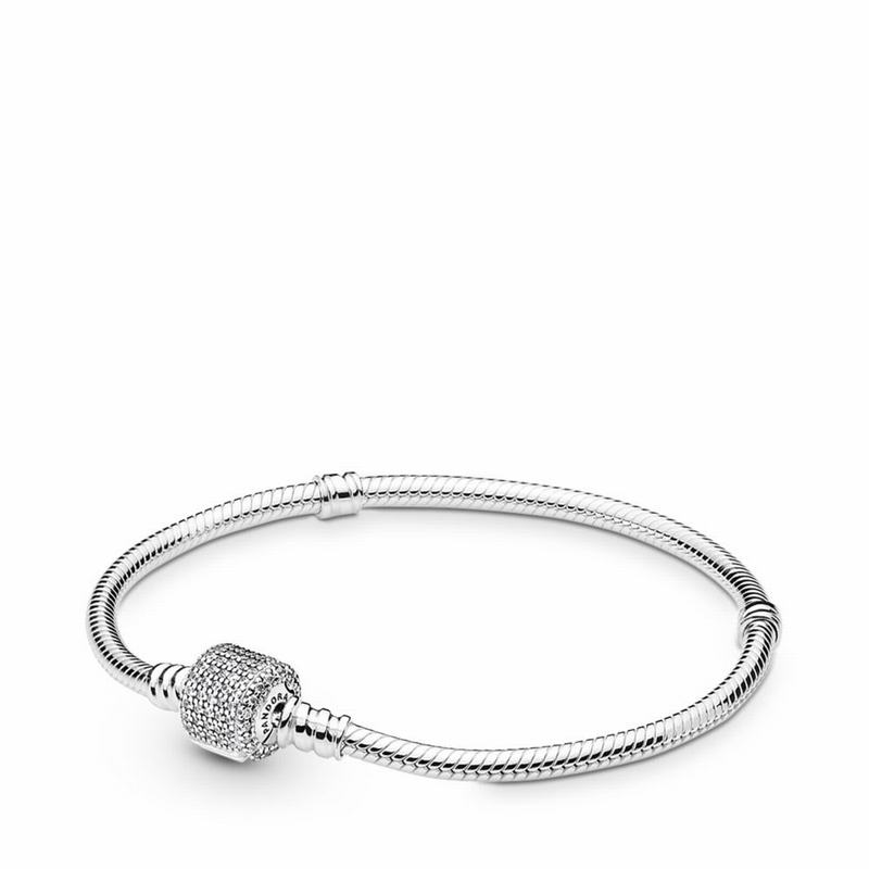 Pandora Moments Sparkling Pavé & Snake Chain Bracelet Silver Egypt QV9574281